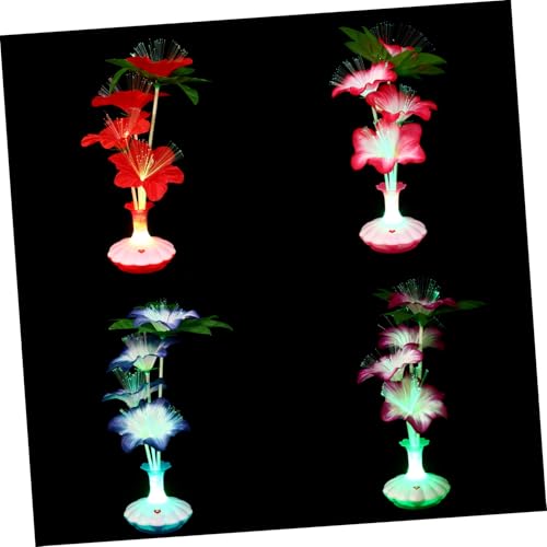 MERRYHAPY 4stücke Led Künstliche Blumenlampe Bunte Tischleuchte Dekoratives Licht Blumenvasenform Sanftes Licht Partys Bars Zuhause Warmes Schont Die Augen von MERRYHAPY