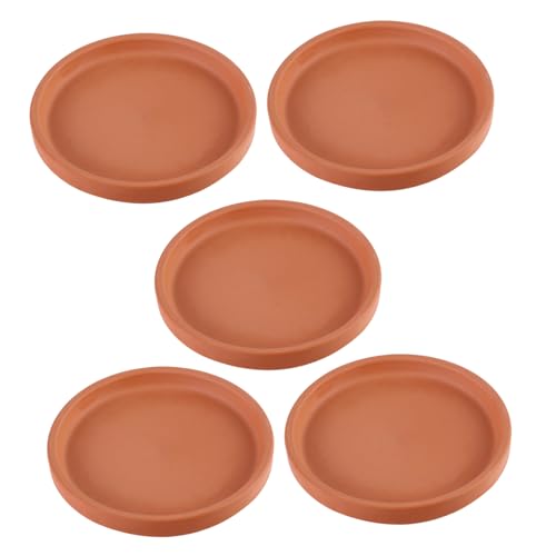 MERRYHAPY 5 Stück Keramik Pflanzentopf Untersetzer Runde Blumentopf Ablageschalen wasserdichte Terrakotta Drainage Trays Multifunktionale Pflanzenhalter für Garten und Zuhause von MERRYHAPY