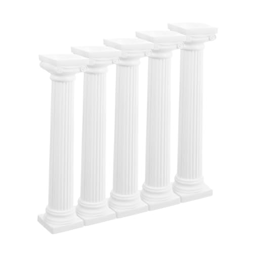 MERRYHAPY 5 Stück Teiliges Mini Römische Säulen Dekoration Weiß Sandtisch Figurine für Hochzeiten Fotorequisiten Vielseitig Einsetzbar für Tisch und Szenendekoration von MERRYHAPY