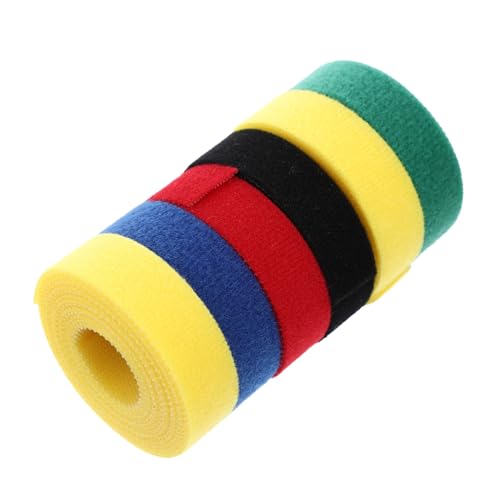 MERRYHAPY 6 Rollen Kabelband Kabelbinder Haken Band Schleife Schwarz Kabelmanagement Kabel Organizer Große Rollen Streifen Ordentlich Mehrzweck Befestigungsbänder Drähte Sortiert Der Draht von MERRYHAPY