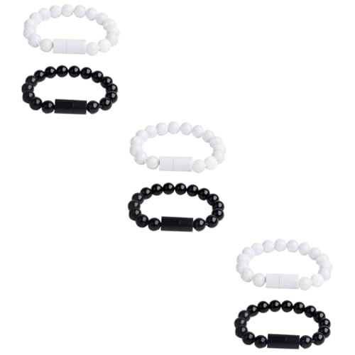 MERRYHAPY 6stücke Magnetisches -c USB Datenladearmband Kreatives Perlenarmband Für Smartphones USB Schnellladung Und Datensynchronisierung Schwarz Und Weiß MERRYHAPY 6stücke Magnetisches -c USB Datenladearmband Kreatives Perlenarmband Für Smartphones USB Schnellladung Und Datensynchronisierung Schwarz Und Weiß von MERRYHAPY