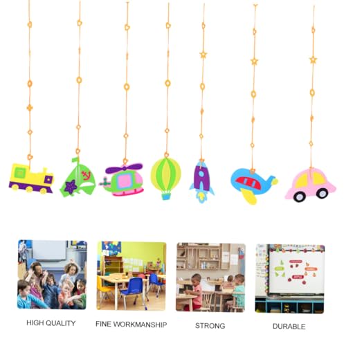 MERRYHAPY 7 Stück Kindergarten Dekoration Teiliges Verkehrsfahrzeug Hänge Set Bunte Deckenanhänger für Klassenzimmer Wand Fenster Büro Dekorationsset von MERRYHAPY