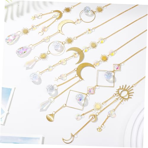 MERRYHAPY 7 Stück Teiliges Kristall Windspiel mit Mond und Stern Anhängern Hängende Windspiele aus Weißem Kristall und Legierung Bunte Fenster Gartendeko für Innen und Außen Harmonische MERRYHAPY 7 Stück Teiliges Kristall Windspiel mit Mond und Stern Anhängern Hängende Windspiele aus Weißem Kristall und Legierung Bunte Fenster Gartendeko für Innen und Außen Harmonische von MERRYHAPY