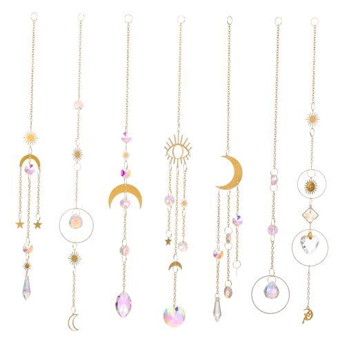 MERRYHAPY 7stücke Kristall Für Innenfenster Lichtfänger Für Fenster Hängender Kristall Ornament Kristallgeschenke Für Zuhause Office Und Garten Dekoration von MERRYHAPY