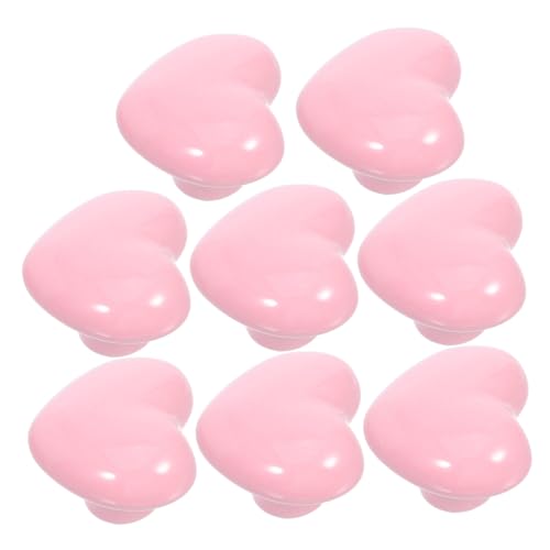 MERRYHAPY 8 Stück Teiliges Keramik Möbelknöpfe Herzform Verspielte Schrankgriffe für Kinderzimmer Kompatible Kleiderschrankknäufe Dekorative Rosa Möbelbeschläge von MERRYHAPY