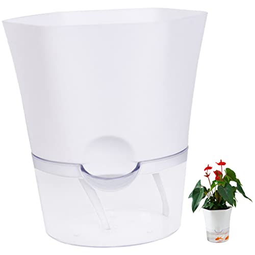 MERRYHAPY Selbstbewässernder Blumentopf Für Zimmerpflanzen Mit Wasserleitungsseil Bruchsicherer Topf Für Drinnen Und Draußen Zum Dekorieren Von Balkon Und Fensterbrett von MERRYHAPY
