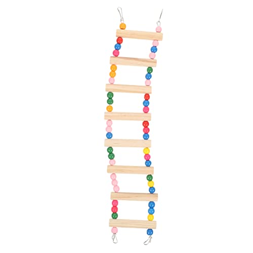 MERRYHAPY Bunte Holz Kletterleiter für Vögel für Wellensittiche Papageien und Kleine bis Mittelgroße Haustier Vögel Installieren Fördert Bewegung und Spielspaß von MERRYHAPY