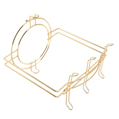 MERRYHAPY Edelstahl Kaffee Tassenhalter und Teller Organizer Vertikaler Platzsparender Mug Holder in Gold für Küchen und Thekenregal Multifunktionaler Küchen und Schrank Organizer von MERRYHAPY