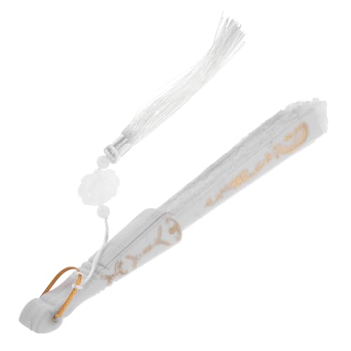 MERRYHAPY Eleganter Weißer Spitzen-faltfächer mit Quaste Tragbarer Handfächer aus Robustem PP und Metall Vielseitig für Sommerkühlung Tanz Fotografie Hochzeiten und Partys Geeignet von MERRYHAPY