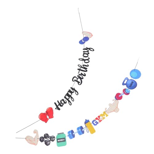 MERRYHAPY Gym Geburtstagsbanner Aus Papier Fitness Thema Deko Für Gym Hall Gewichtheben Party Banner Für Sportveranstaltungen Und Trainingräume MERRYHAPY Gym Geburtstagsbanner Aus Papier Fitness Thema Deko Für Gym Hall Gewichtheben Party Banner Für Sportveranstaltungen Und Trainingräume von MERRYHAPY