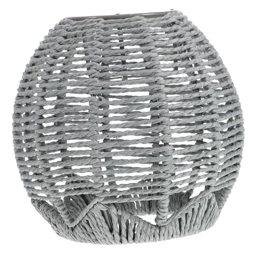 MERRYHAPY Hängender Lampenschirm Geflochtener Stil Deckenleuchte Abdeckung Handgefertigt Grauer Wandanstrich Kleiner Design Lampenschirm für Esszimmer Restaurant und Außenbereich von MERRYHAPY