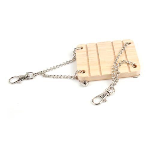 MERRYHAPY Hamster Holzspielzeug Hängeschaukel Kleintier Schaukel Hängematte aus Naturholz für Hamster Meerschweinchen und Kleine Nager zur Beschäftigung und Bewegung von MERRYHAPY