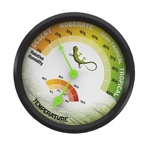 MERRYHAPY Hochpräzises Reptilien Thermometer und Hygrometer Mechanisch batteriefrei Mini Terrarium Temperatur und Feuchtigkeitsmesser für Bartagamen Terrarien Einfach Anbringbar Messgerät von MERRYHAPY