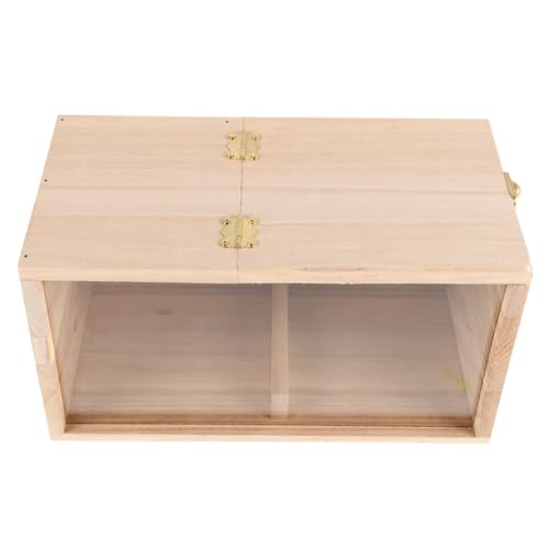 MERRYHAPY Holz Vogelhaus mit Klarem Acrylfenster Stabile Brutbox für Wellensittiche Nistkasten für Sittiche Unzerbrechlich Vielseitig Einsetzbar für Kleine Vögel Wie Papageien und von MERRYHAPY
