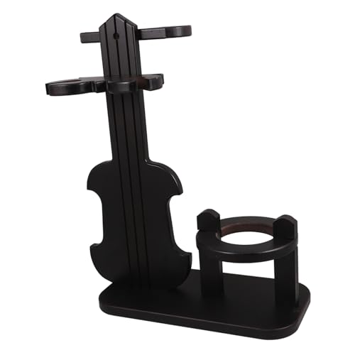 MERRYHAPY Holz Weinregal mit Vintage Violinendesign Freistehender Flaschenhalter und Umhängbarer Glashalter Platzsparend für Küche Bar Zuhause und Partys Stilvolles Weindisplay für von MERRYHAPY