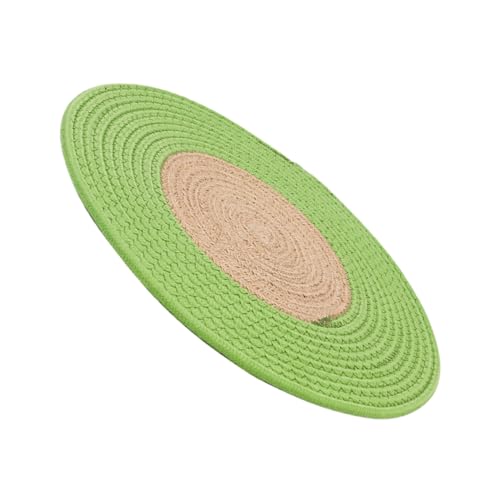 MERRYHAPY Krallenschleifunterlage Für Katzen Gestrickte Schlafmatte Kratzbrett Braun Und Weiß Natürliche Baumwolle Langlebiger Gebrauch von MERRYHAPY