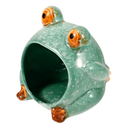 MERRYHAPY Keramik Hamsterhaus Froschform Kühles Versteck Kleintier Nest für Zwerghamster und Kleine Haustiere Sommerkühlendes Leicht zu Reinigendes Hamster Versteck MERRYHAPY Keramik Hamsterhaus Froschform Kühles Versteck Kleintier Nest für Zwerghamster und Kleine Haustiere Sommerkühlendes Leicht zu Reinigendes Hamster Versteck von MERRYHAPY