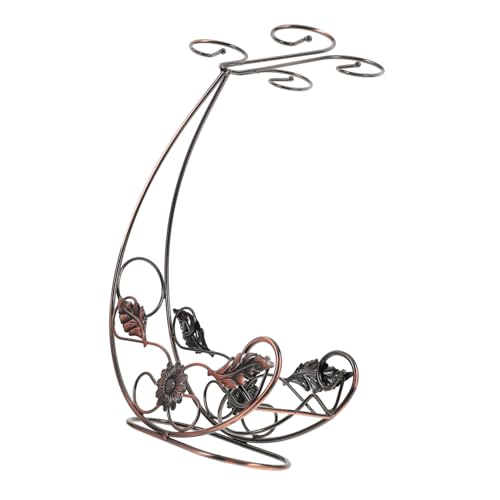 MERRYHAPY Kreativer Weinglashalter zum Aufhängen Platzsparendes Tisch Weinregal mit Flaschenhalter Eleganter Glas und Weinglashalter für Zuhause und Bar Gläser Antike Kupferoptik von MERRYHAPY