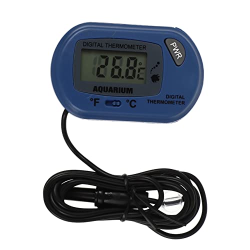 MERRYHAPY Mini Aquarium Thermometer Digital Mini Thermometer mit Hoher Genauigkeit und Wasserdichtem Sensor Praktisch für Fischbecken und Enge Stellen Großes Display Langlebig Blau für von MERRYHAPY