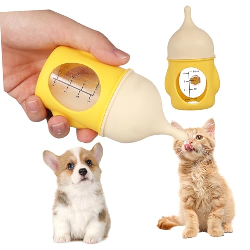 MERRYHAPY Pet Milchflasche mit Messskala für Neugeborene Welpen und Kätzchen Wiederverwendbar Leicht zu Reinigen zur Fütterung und Aufzucht Kleiner Haustiere von MERRYHAPY
