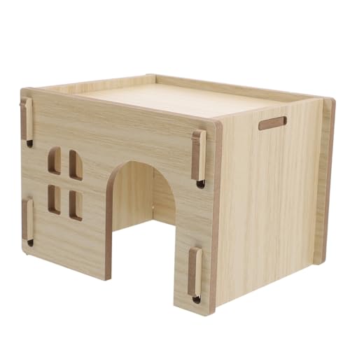 MERRYHAPY Robustes Holz Hamsterhaus Kleintier Versteck mit Futter Wasserplattform Sicheres Meerschweinchenhaus Kaninchenhaus für Kleine Nagetiere Wie Chinchilla und Zwerghamster MERRYHAPY Robustes Holz Hamsterhaus Kleintier Versteck mit Futter Wasserplattform Sicheres Meerschweinchenhaus Kaninchenhaus für Kleine Nagetiere Wie Chinchilla und Zwerghamster von MERRYHAPY