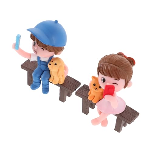 MERRYHAPY Romantische Miniatur Couple Figurine aus Langlebigem PVC DIY Deko für Wohnzimmer und Mikro Landschaften Sitzende Skulptur mit Bank Attraktive Geschenkidee für Valentinstag und MERRYHAPY Romantische Miniatur Couple Figurine aus Langlebigem PVC DIY Deko für Wohnzimmer und Mikro Landschaften Sitzende Skulptur mit Bank Attraktive Geschenkidee für Valentinstag und von MERRYHAPY
