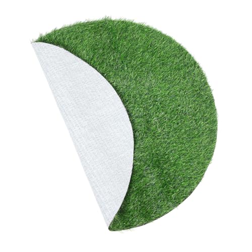 MERRYHAPY Runder Kunstrasen Tischdeko Wetterfester Outdoor Gras Teppich Vielseitige Deko für Garten Party und Esstisch Abwischbarer Fake Grass Rug als Tischcenterpiece von MERRYHAPY