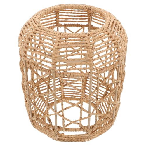 MERRYHAPY Rustikaler Rattanimitat Lampenschirm Geflochtene Deckenleuchte für Wohnzimmer Esszimmer Teestube Künstlerische Pendelleuchte Langlebig Vielseitig von MERRYHAPY