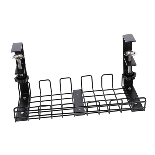 MERRYHAPY Schreibtisch Kabelhalter aus Hochwertigem Eisen Langlebiges Kabelmanagement Regal mit Großem Fassungsvermögen Wiederverwendbarer Kabelorganizer für Büro Heimarbeitsplatz Lang von MERRYHAPY