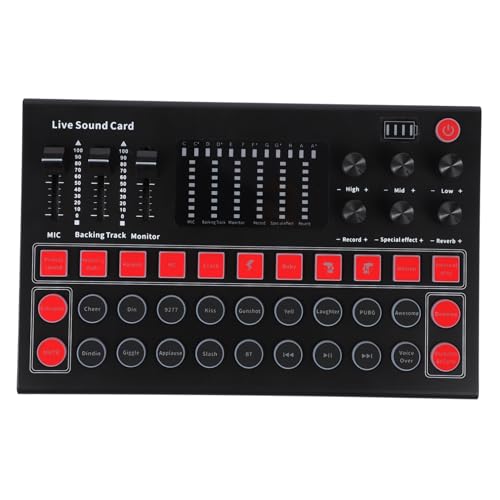 MERRYHAPY Externe Soundkarten Tragbarer Voice-Changer Computer-Voice-Changer-Tool Mini-Sound-Mixer-Board Kondensatormikrofone Online-Karaoke Podcasts von MERRYHAPY