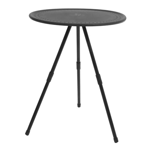 MERRYHAPY Kleiner Klapptisch Camping Runder Faltbarer Außentisch für Grillen Kochen Festivals und Höhenverstellbar für Outdoor Aktivitäten von MERRYHAPY