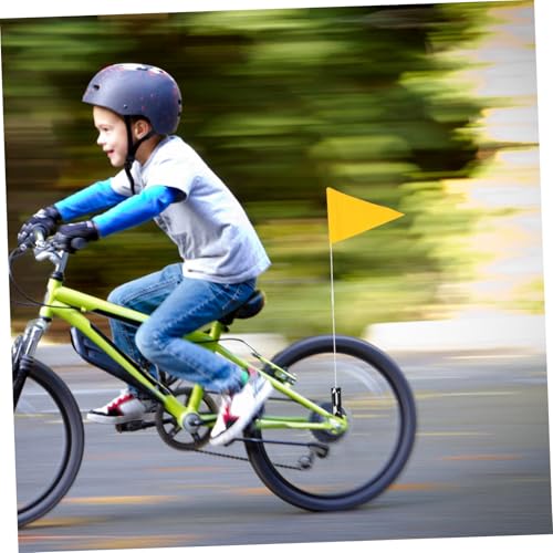 MERRYHAPY Verstellbare Gelbe Fahrradfahne mit Fiberglasstab Wasserfeste Polyester Sicherheitsflagge für Kinderfahrräder und Dreiräder Einfache Befestigung Langlebig und Vielseitig für von MERRYHAPY