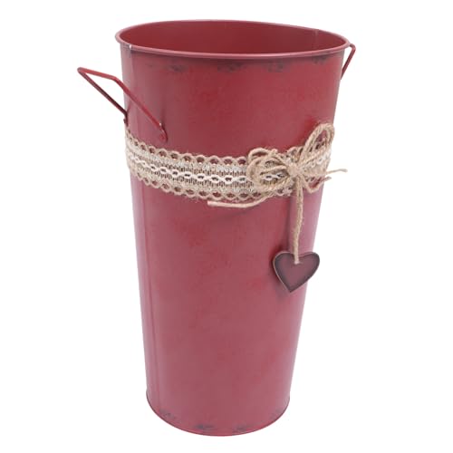 MERRYHAPY Vintage Eisen Blumeneimer Garten Deko Pflanzeimer Draußen Vintage Retro Eimer Verzierung Strapazierfähig Sicher Und Langlebig von MERRYHAPY