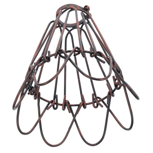 MERRYHAPY Vintage Lampenschirm aus Eisen draht Kleiner Metallkäfig für Hängelampe Langlebig und Dekorativ für Esszimmer Veranda DIY Beleuchtung Zubehör Rostfarben MERRYHAPY Vintage Lampenschirm aus Eisen draht Kleiner Metallkäfig für Hängelampe Langlebig und Dekorativ für Esszimmer Veranda DIY Beleuchtung Zubehör Rostfarben von MERRYHAPY