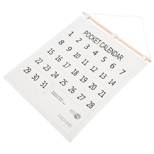 MERRYHAPY Wandkalender Aufbewahrungstasche aus Leinen mit Monatskalender Funktion Reißfestes Abwischbares Wandorganizer Täschchen für Büro und Zuhause Praktische Hängetasche für Kleine von MERRYHAPY