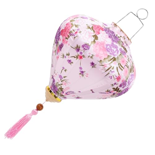 MERRYHAPY Wasserdichte Outdoor Laterne in Rosa Asiatische Vintage Deko mit Blumendesign Wiederverwendbare Hängelaterne für Garten Frühlingsfest und Festliche Beleuchtung von MERRYHAPY