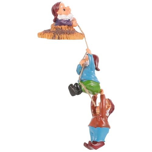 MERRYHAPY Wetterfeste Resin Gartenzwerg Figur Lebensechte Kletternde Gartenstatue Farbecht Robuste Outdoor deko für Terrasse Garten Kreatives Lebhaftes Design von MERRYHAPY