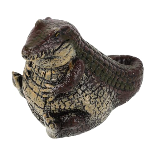 MERRYHAPY Wetterfester Alligator Schlüsselversteck aus Resin Garten Schlüsselbox Tarnsafe für Außenbereich Dekorative Gartenfigur Vielseitiger Outdoor Schlüsselhalter Diebstahlsicher von MERRYHAPY