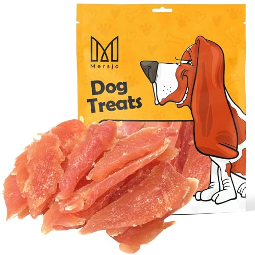 MERSJO Hundeleckerli - 88% Hoher Fleischanteil, Keine Zusatzstoffe, Getreide- und Zuckerfrei, Leckereien für Hunde zur täglichen Ergänzung, Natürliche Kauhilfe, Weiche Hühnerbrust, 500g von MERSJO