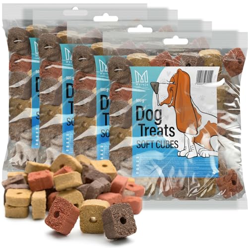 MERSJO Hundesnacks Trainingssnacks - 2000g hundefutter trocken, Hunde leckerlis, leckereien für Hunde - schonend getrocknete Fleischtrainer, Geeignet für alle Rassen und Größen, Mix von MERSJO