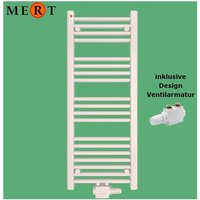 Mert - Badheizkörper royal, weiss gerade, inkl Design Ventilarmatur, 40 x 120cm - Weiss von MERT