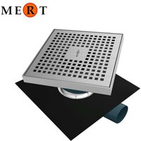 Bodenablauf KARE Edelstahl 20x20cm, Ablauf waagerecht 70mm, Bitumen Grundkörper Bodenablauf KARE Edelstahl 20x20cm, Ablauf waagerecht 70mm, Bitumen Grundkörper von MERT