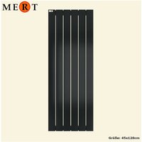 Mert - Design Badheizkörper teo tiefschwarz, Flachheizkörper, 45 x 120 cm 1 Regal links - Schwarz von MERT