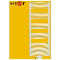 Mert - Standard Badheizkörper, Weiss, gebogen, Mittel- und Seitenanschluss, 40 x 120 cm - Chrom von MERT