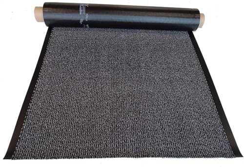 MERTEX Schmutzfangläufer Meterware 60 cm grau-schwarz meliert - ohne Rand an den Schnittkanten (60 x 300 cm, grau) von MERTEX