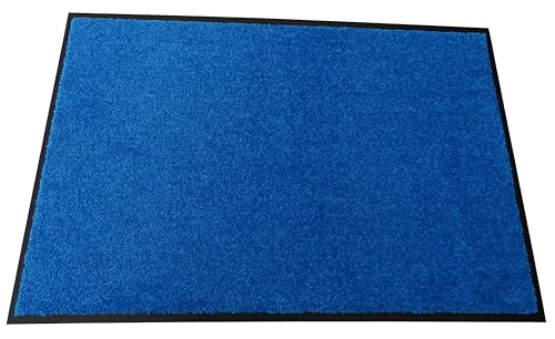 MERTEX Schmutzfangmatte Kiel – Türmatte Abtreter Fußmatte - in vielen Größen und Farben für Eingangsbereich Flur - strapazierfähig rutschfeste Rückseite - waschbar bei 30°C (Azur, ca. 90 x 150 cm) von MERTEX