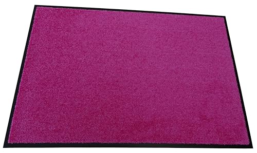 MERTEX Schmutzfangmatte Kiel – Türmatte Abtreter Fußmatte - in vielen Größen und Farben für Eingangsbereich Flur - strapazierfähig rutschfeste Rückseite - waschbar bei 30°C (Pink, ca. 90 x 150 cm) von MERTEX