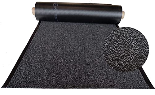 MERTEX Strapazierfähiger Schmutzfangläufer Meterware 200 cm grau-schwarz meliert - ohne Rand an den Schnittkanten (200 x 150 cm, grau) von MERTEX