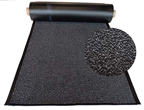 MERTEX Strapazierfähiger Schmutzfangläufer Meterware 90 cm grau meliert - Schnittkanten gekettelt (90 x 700 cm, grau) von MERTEX