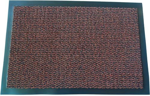 MERTEX Zeitlose Schmutzfangmatte Türmatte Sauberlauf Schmutzmatte Fußabstreifer für Flur Eingangsbereich Haustür innen und außen (Terra-schwarz meliert 80 x 120 cm) von MERTEX